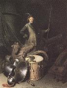 Gerrit Dou Standing Soldier with Weapons (mk33) France oil painting artist